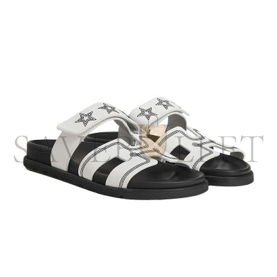 HERMES CHYPRE SANDAL EMBROIDERED CALFSKIN HERMES CHYPRE SANDAL EMBROIDERED CALFSKIN